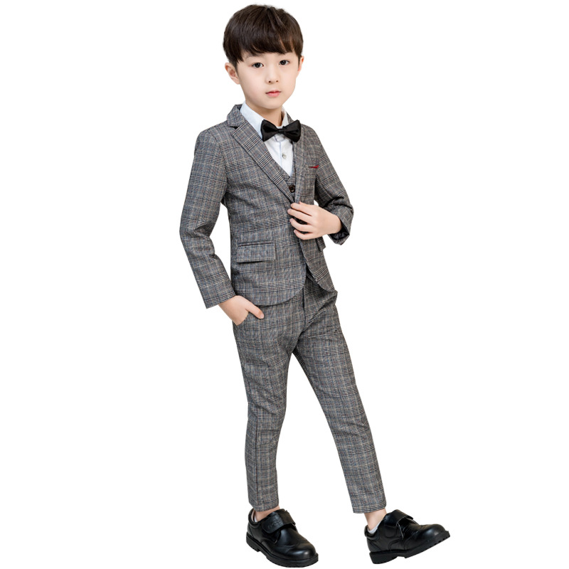 

Kids Formal Suit For Wedding Flower Boys School Party Piano Performance Costume Children Blazer Vest Pants Tuxedo Outfits Set, Style e