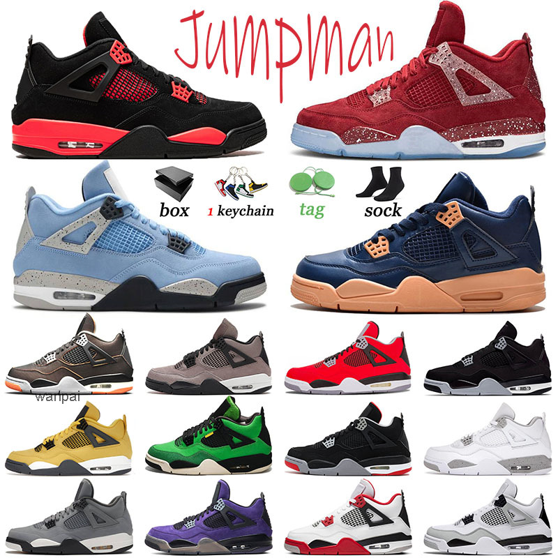 

4 Original Basketball Shoes Jumpman Canvas Military Black 4s Oklahoma Sooners Men Trainers White Oreo Taupe Haze Columbia II Sports Sneakers, 36-47 (3)
