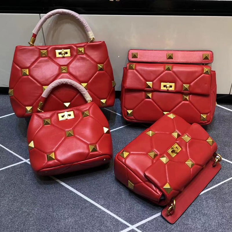 

Mini Rivet Bucket Bag Flap Purse Handbag Wallet On Chain Bag Removable Top Handle Crossbody Bags Genuine Leather Thread Cosmetic Pouch Plain Coin Pouchs High-Quality, Just a box