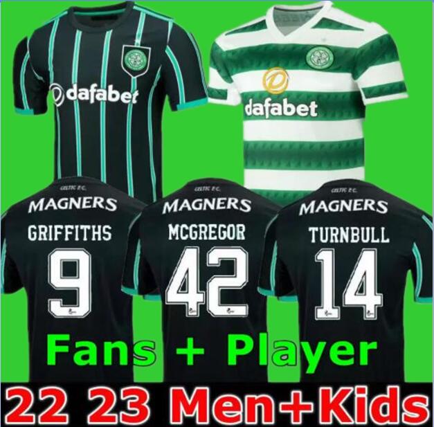 

22 23 Celtic away home soccer jersey EDOUARD 2022 2023 Men Kids BROWN DUFFY TAYLOR ELYOUNOUSSI MCGREGOR away black child FANS player version football shirts