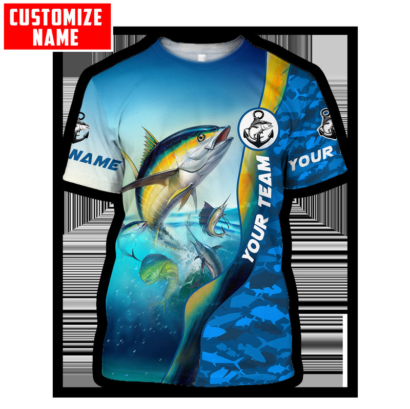 

Custom name Tuna fishing Camo 3D Printing Mens t shirt Cool Summer Fashion Unisex Short sleeve T-shirt Casual Tee tops TX242 220505