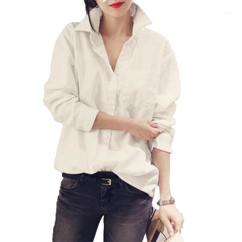 

Women' Blouses & Shirts VogorSean Cotton Womens Blouse Shirt Summer 2022 Loose Casual Long Sleeve Plus Size Women Tops White/Pink