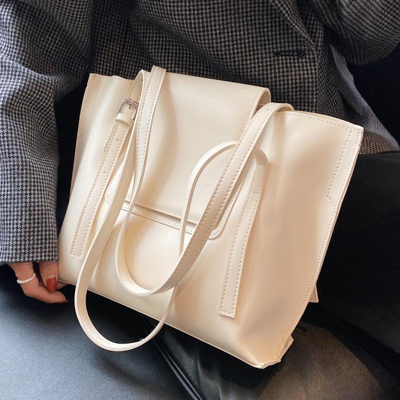 

Evening Bags Big Size White Handabgs For Women Luxury Soft Leather Tote Bag Large Capacity Shopper Ladies Brand Designer Shoulder, Beige