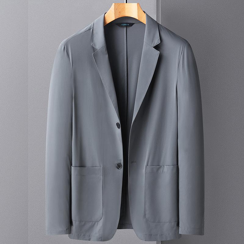 

Men' Jackets Blazers Jacket Long Sleeve Casual Suits For Men Clothing Sunscreen Thin Button Coat Korean Slim Solid Tops Costume HommeMen, Black