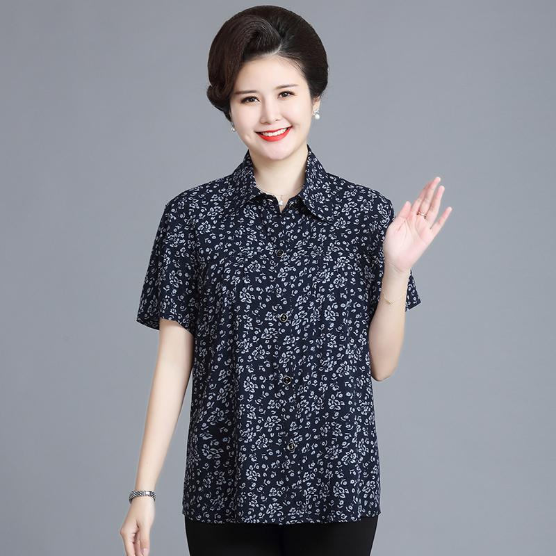 

Women's Blouses & Shirts Female Tops Summer Casual Short Sleeve Middle-aged Women's Elegant 2022 Loose Clothes Ladies TopsWomen's, 26