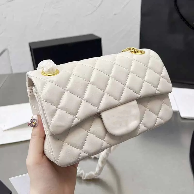 255 Ladies Crossbody Designer Bags Solid Color Genuine Leather Classic Handbags Diamond Quilted Shoulder Bag Flap Mini Gold-Tone Metal Chains Tote F