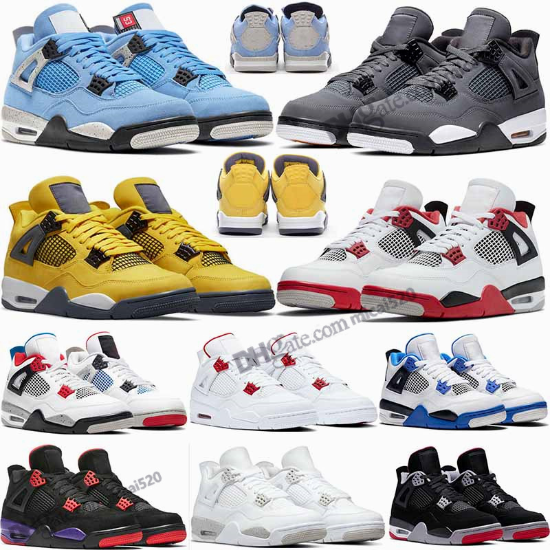 

2022 Jumpman 4s THE SHOT Michael 4 4s White Cement Quai 54 RETRO For Mens Women Sports Sneakers Back Cat unc union University Blue dark Mocha Shimmer Lightning Trainers, Customize