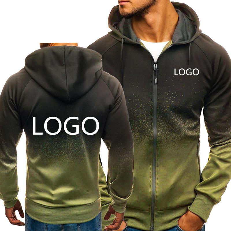 

Men's Hoodies & Sweatshirts Gradient Color Men Custom Logo Car Anime Funny Print Mens Streetwear Fleece Zipper Jacket Hip Hop Harajuku Track, Black