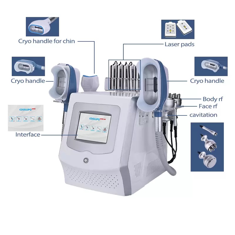 Portable 360 Degrés De Refroidissement 3 Poignées Cryolipolyse Minceur Machine Cryo Graisse Machine De Congélation