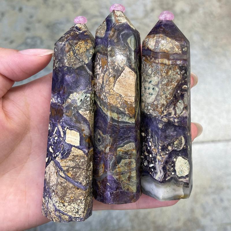 

Decorative Objects & Figurines Natural Sugilite Crystal Wand Point Healing Obelisk Home Decoration
