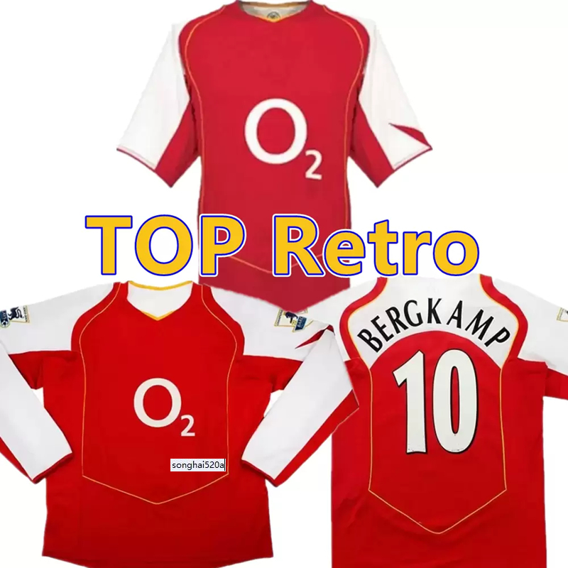 

2004 2005 HENRY Retro soccer jersey 05 06 98 Pires FABREGAS Lehmann Vieira Ljungberg 10# BERGKAMP 04 05 Reyes football shirt Long sleeve, Home longsleeve