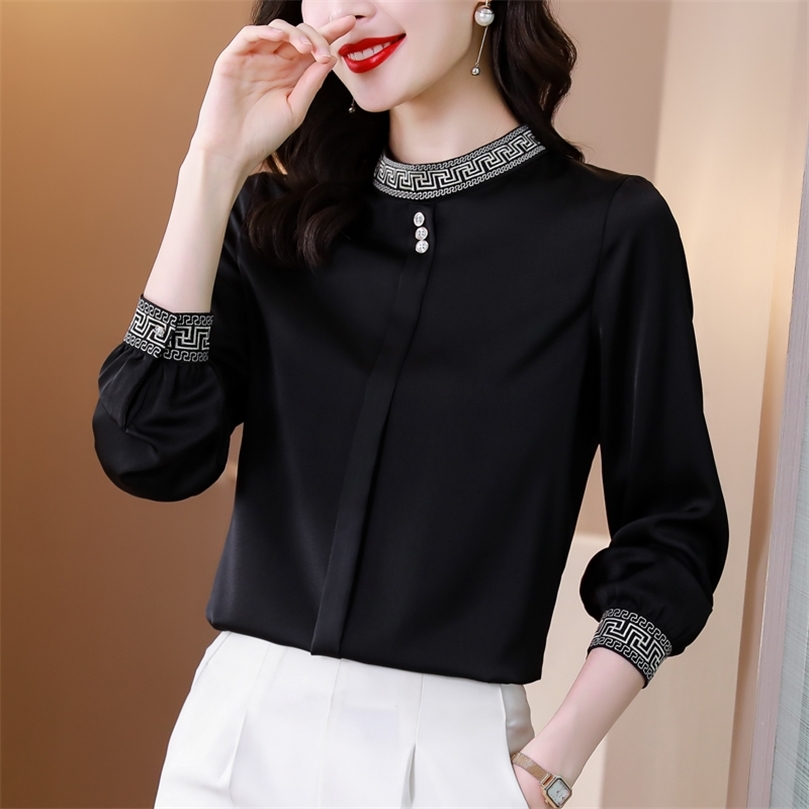 

Shirt ladies early spring and autumn foreign style fashion red small shirt top trend long-sleeved shirt JXMYY S-2XL 210412