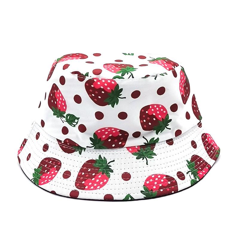 

Berets Colorful Summer Fashion Fruit Print Bucket Hats For Women Autumn Multi-color Girls Fisherman Outdoor Man Sunscree Hat Caps M074Berets