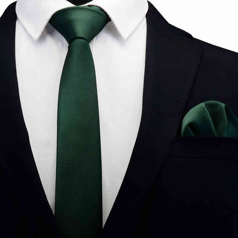 

Ricnais Solid Casual 6Cm Slim Tie Set For Men Wedding Dress Red Green Plaid Silk Pocket Square Tie Sets Suit Business Tires L220728
