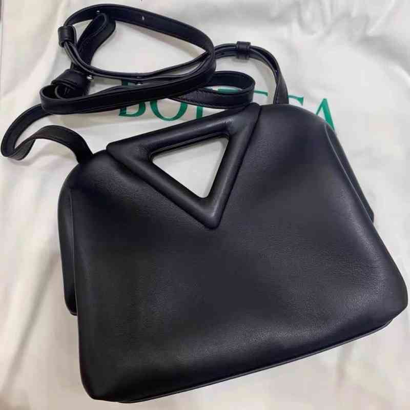 

Original Edition Luxury Handbags Venetas's Bottegass Triangle Real Inverted Leather Ins Ceramic Bag Clip Candy Cloud Portable Single Shoulde, Duck green blue trumpet