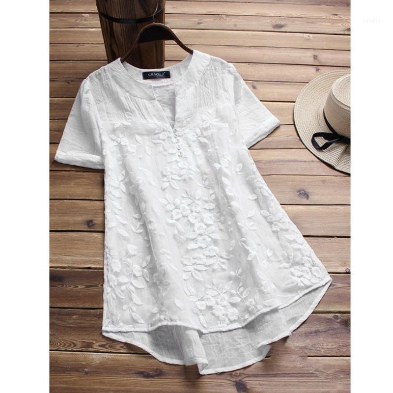 

Women' Blouses & Shirts Cotton Linen Tops Women Blouse Elegant V Neck Long Sleeve Shirt Casual Summer Lace Vintage Embroidery Blusas Ropa M, Blue