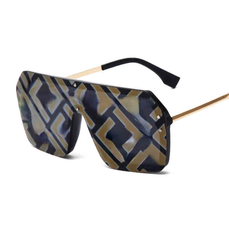 

New f shades Fashion designer Sunglasses for women men Men's Large Frame Conjoined Piece Fashion Sunglasses Women's Watermark sun Glasses