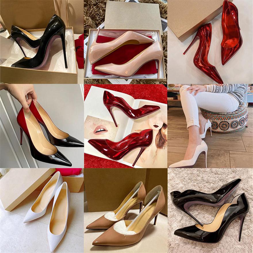 Women High Heel So Kate designers Dress shoes Styles Red black white nude Stiletto Heels 8 10 12CM Genuine Leather Point Toe Pumps186Q
