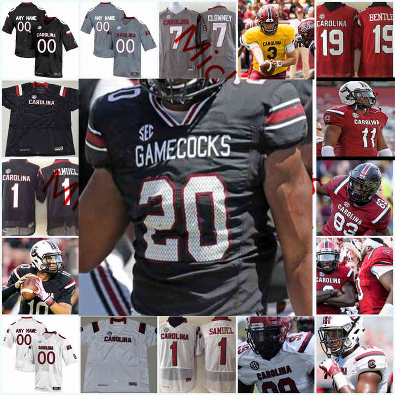 

Xflsp College Custom South Carolina Gamecocks Stitched College Football Jersey 15 Collin Hill 43 Parker White 11 ZaQuandre White 22 John Dixon 10, White new