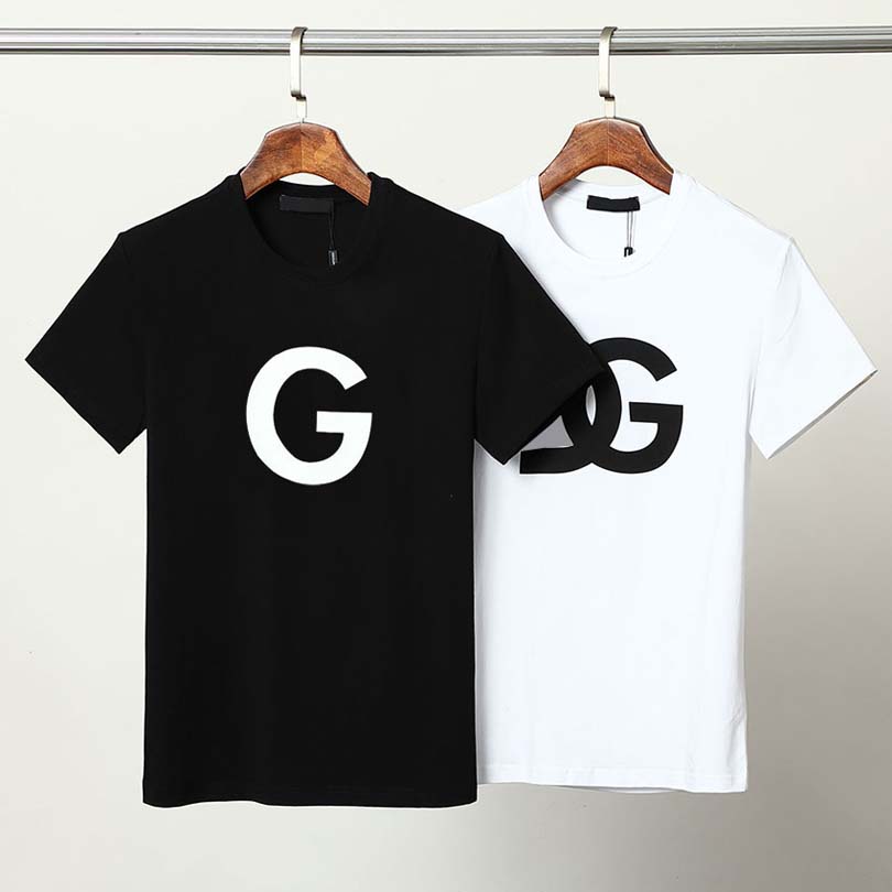 2022Mens Letter Print T Shirts Black White Fashion Designer Summer High Quality Top Short Sleeve Size M-3XL D#G022-image-775028694