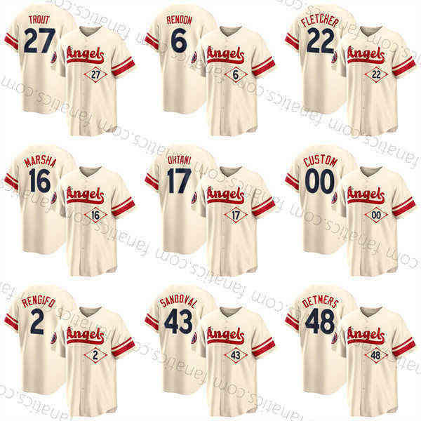 

#17 Shohei Ohtani Baseball Jersey Mike Trout Angels Anthony Rendon Jack Mayfield Max Stassi Jared Walsh Taylor Ward City Connect Los Angeles, Nk logo+front number