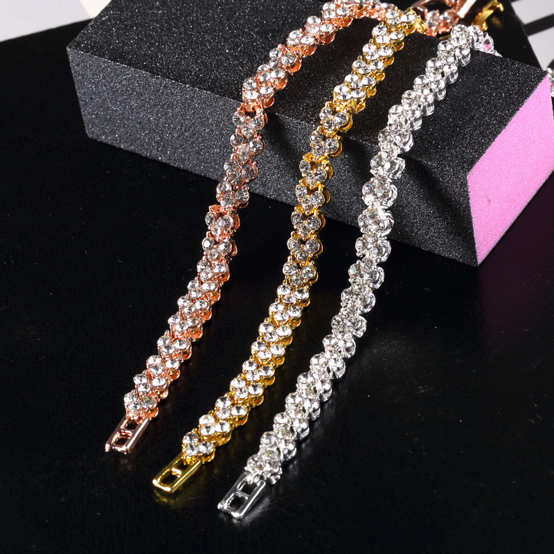 

Exquisite Roman Crystal Bracelet Simple Diamond Full Diamond Bracelet Women