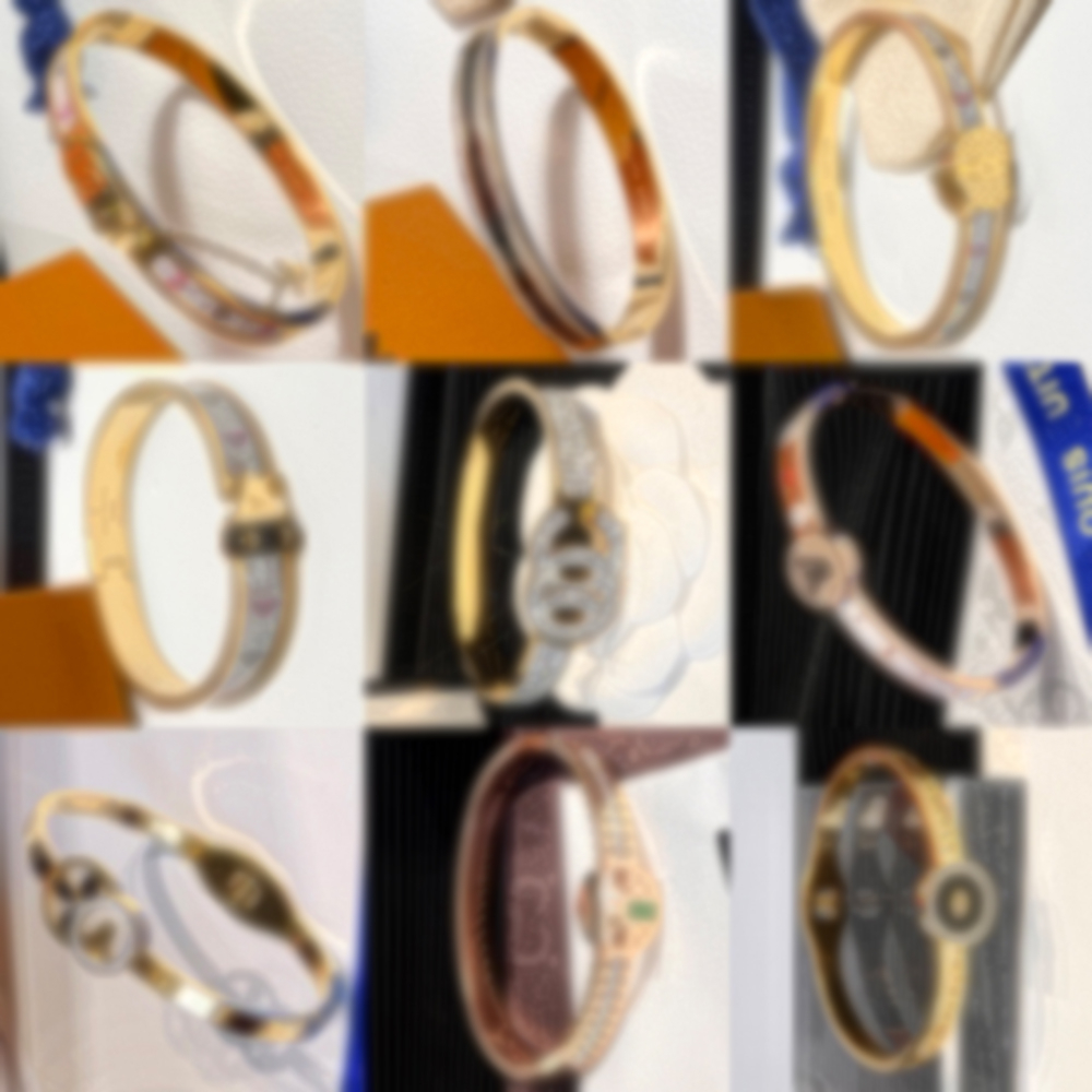

Designer Jewelry Bracelets Women Bangle Crystal 18K Gold Plated 925 Silver Plated Stainless steel Europe America Fashion Style Lovers Gift Bangles Mens Bracelet -7