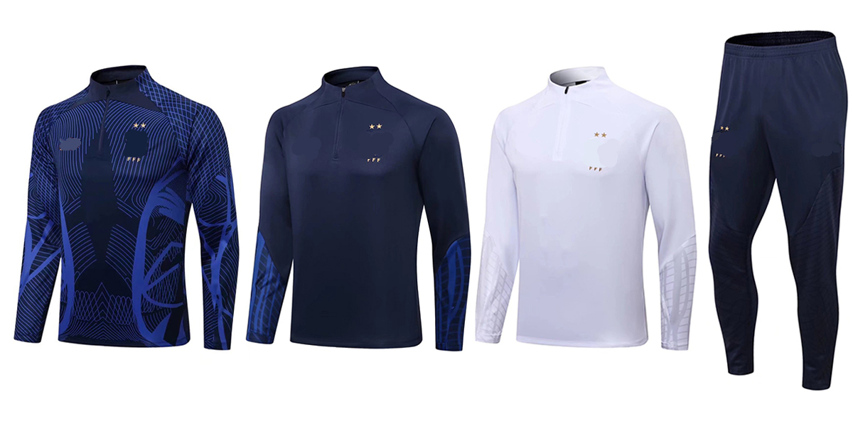 

22-23 France football fans Men's Tracksuits LOGO embroidery soccer Training clothing outdoor jogging shirt, No 2