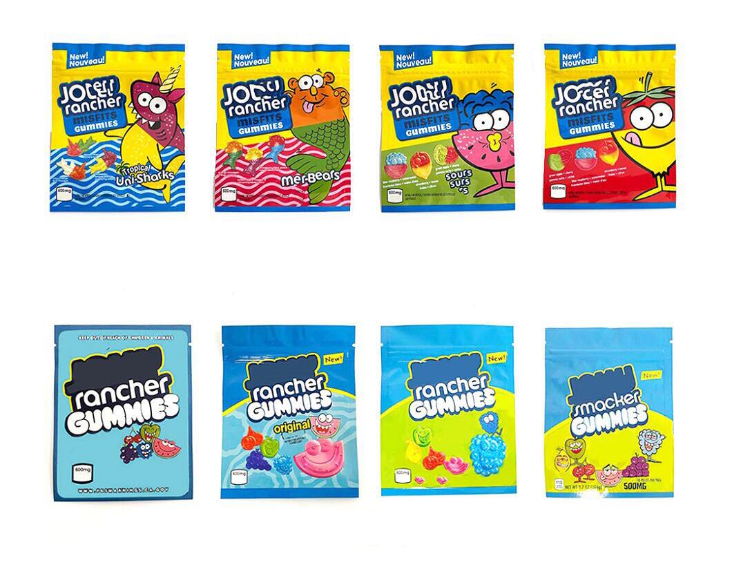 

Rancher Bag 600mg Edibles Gummies So ur Smell Proof Resealable Packaging Mylar Bags DHL
