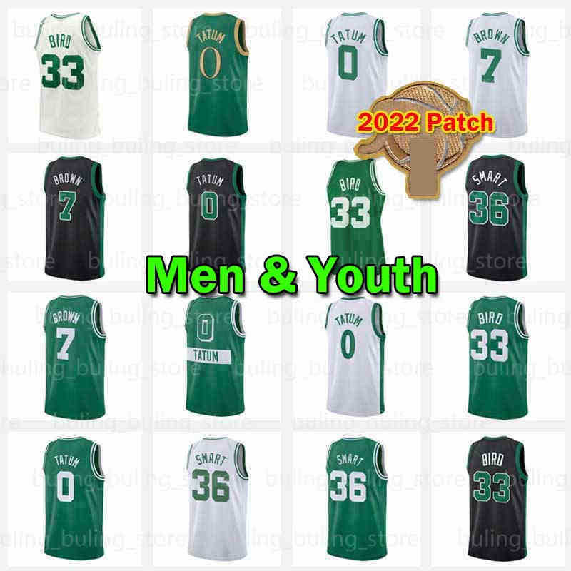 

2022Jayson Tatum Basketball Jersey Jaylen Brown Bostons Celtices Marcus Smart Jerseys 7 0 33 36 Men Kids Youth Larry Bird Green 2022