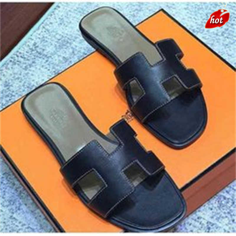 

2022 Designer Herme Women h Sandals Slippers Organ Summer Wear Leater Flat slippers