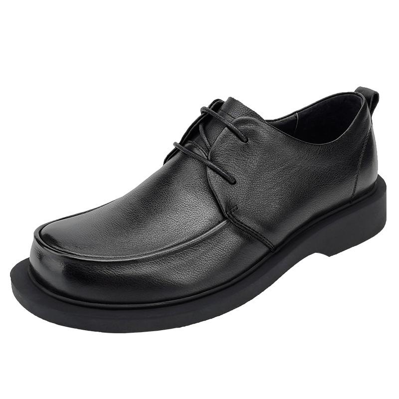 

Dress Shoes Summer Oxfords Spring Men Flats Fashion High Quality Genuine Leather Men,Lace-Up Business Shoes,Men Shoes,, Black