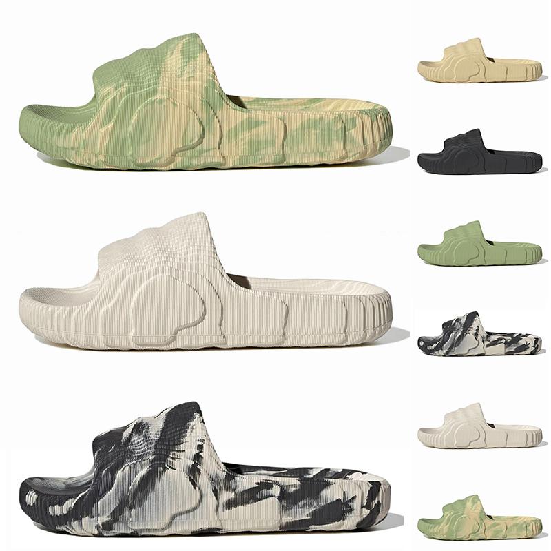 

Top Adilette 22 Slides Designer Black Sandals Slippers Mens Women Foam Rubber Summer Beach White Grey Magic Lime Desert Land Pantoufle Flip Flops Scuffs 36-45, B5 black grey 36-45