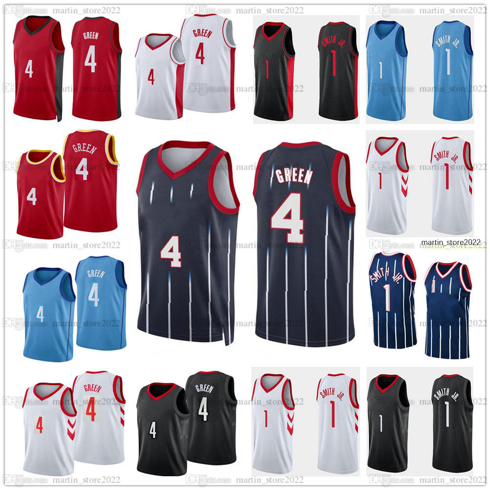 

2022 Basketball 4 Jalen Green Jerseys 1 Jabari Smith Jr. Red White Black City Navy Edition Men Women Youth