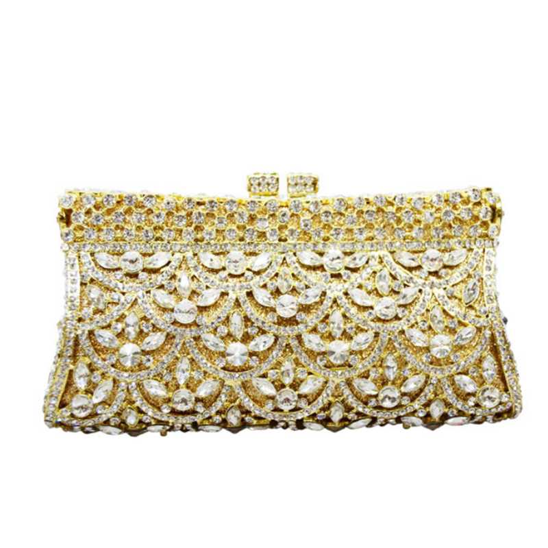 

Evening Bags Colorful Diamond Dinner Party Women Handbags Cocktail Prom Crystal Wedding Clutch Purse And Wallet Metal Lady BagEvening, Show as picture