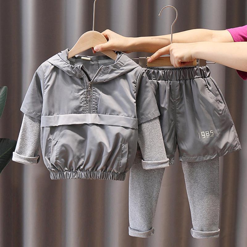 

Clothing Sets Children's Wear Spring And Autumn Suit 2022 Sports Handsome Two-Piece Kids For Boy, Black