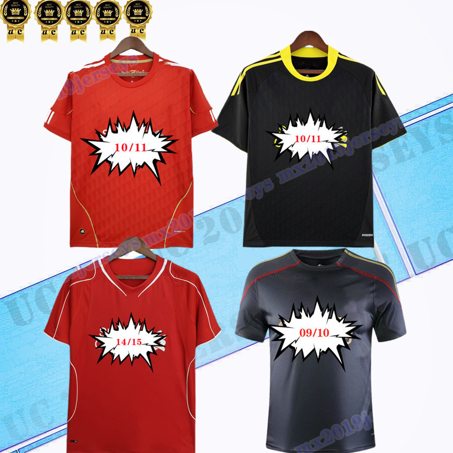 

2009 2010 2011 Red black Retro Soccer Jersey Gerrard TORRES Fowler Steven Fowler Alonso Hamann 10 11 14 15 Football Shirts Vintage Calcio, 09/10 away