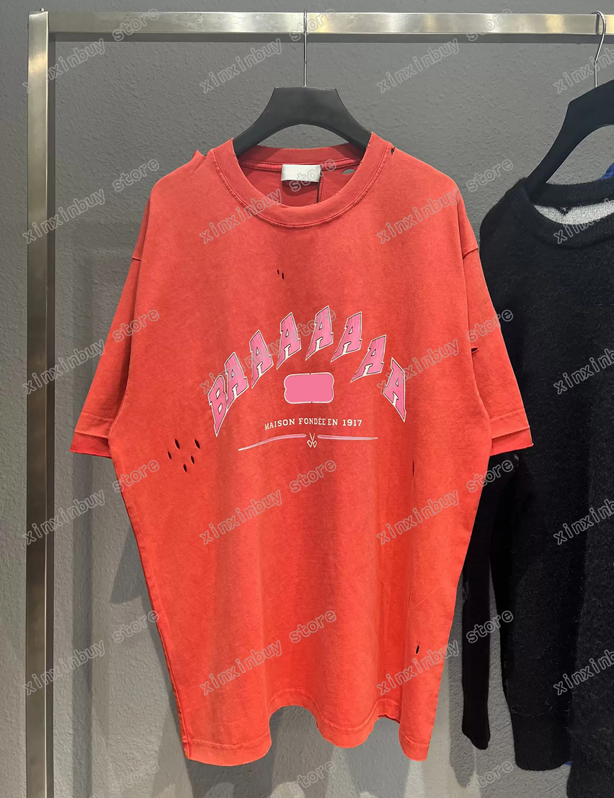 

22ss Men Designers t shirts Paris Destroyed hole short sleeve Crew Neck Streetwear red green gray black xinxinbuy XS-L