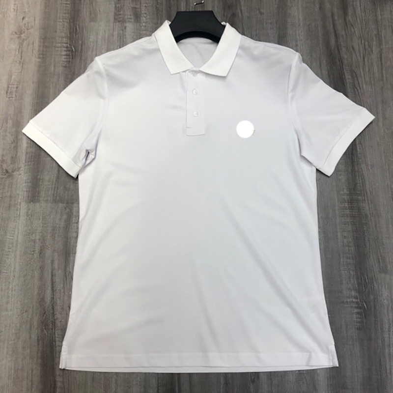 

Men's Designer Monclair Polos tshirt Women Fashion Embroidery Badge Business Solid polo shirts Calssic Casual Chest Letter T Shirts tees Complete labels B81B, 03 black leather badge