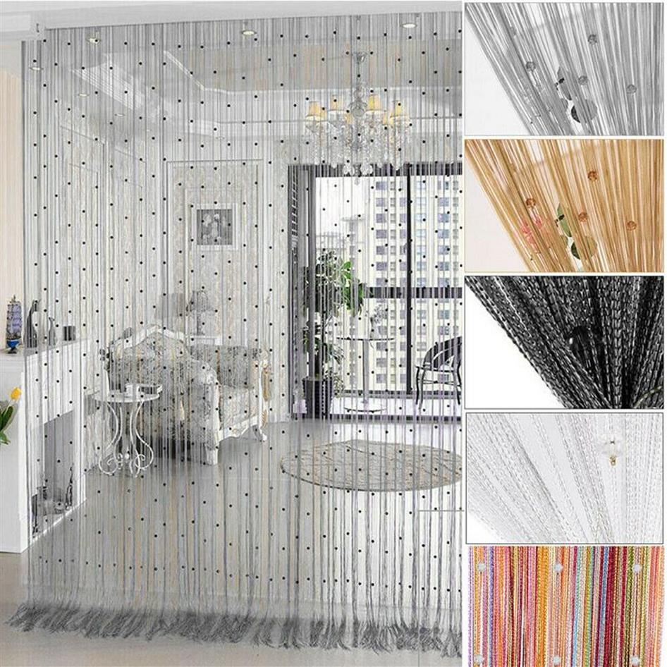 

100 200cm Window Curtain Crystal Acrylic Beaded String partition Door Curtain Beads Room Divider Fringe Window Panel Drapes 2021225z, White