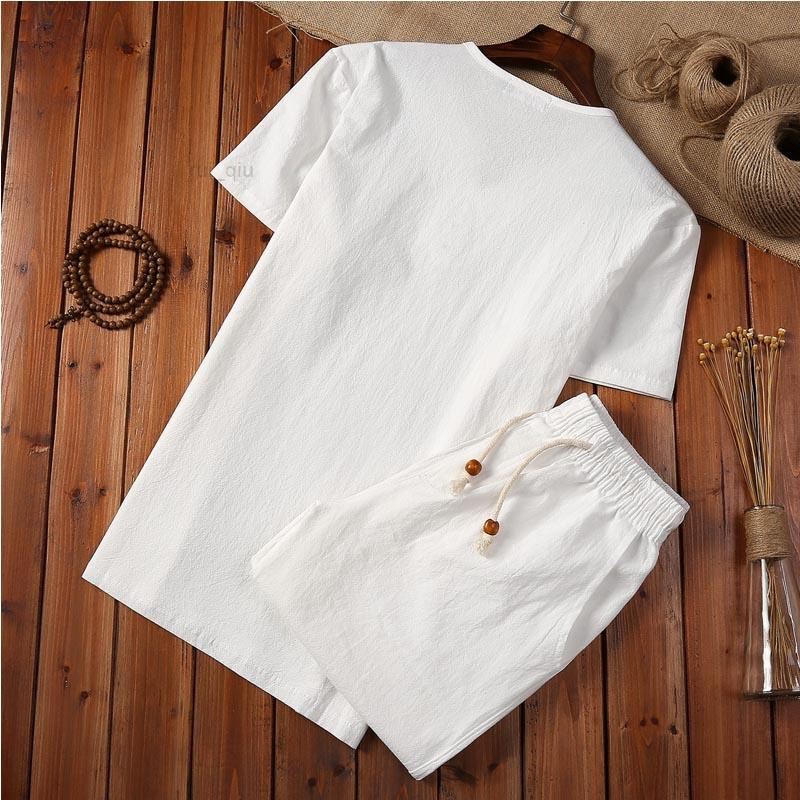 

Tracksuits Korean Men's Fashion Shorts Set Summer 2PC Tracksuit Cool Short Sleeve T Shirt Sets Casual 100% Cotton Black White Sportswear