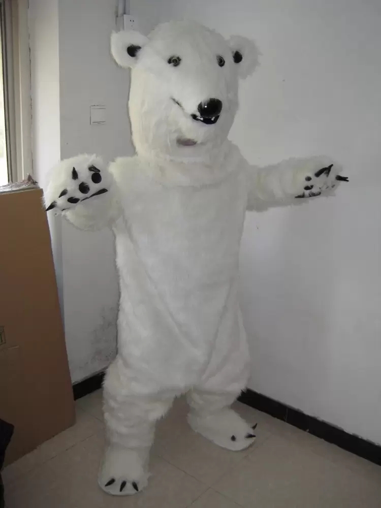 

Halloween polar bear Mascot Costume Top Quality Cartoon Animal Anime theme character Adult Size Christmas Carnival Birthday Party Fancy Outfit, As pic