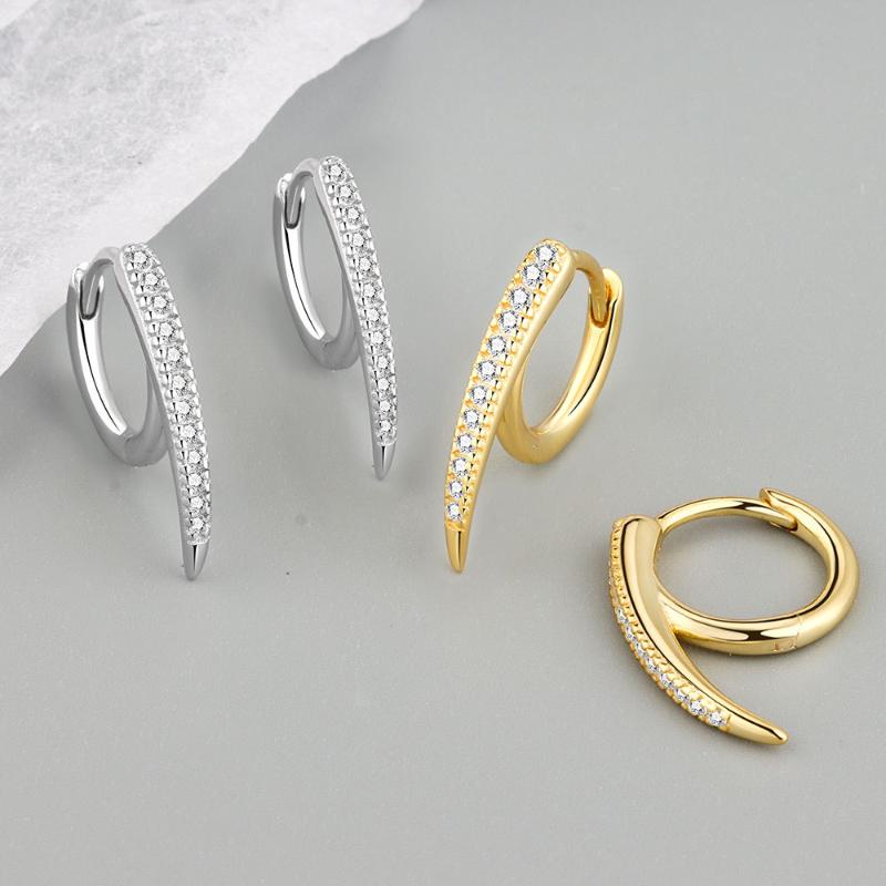 

Hoop & Huggie Side Zircon Crystals Personality Earrings For Women Girls Piercing Jewelry Accessories 2022 Fashion WomenHoop