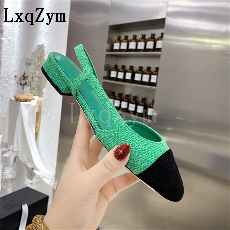 

Plus Size 34-45 Women's Shoes Round Toe Flats Shallow Decoration Design Female Sandals Mixed Color Lady Luxury Metal Decor, As show