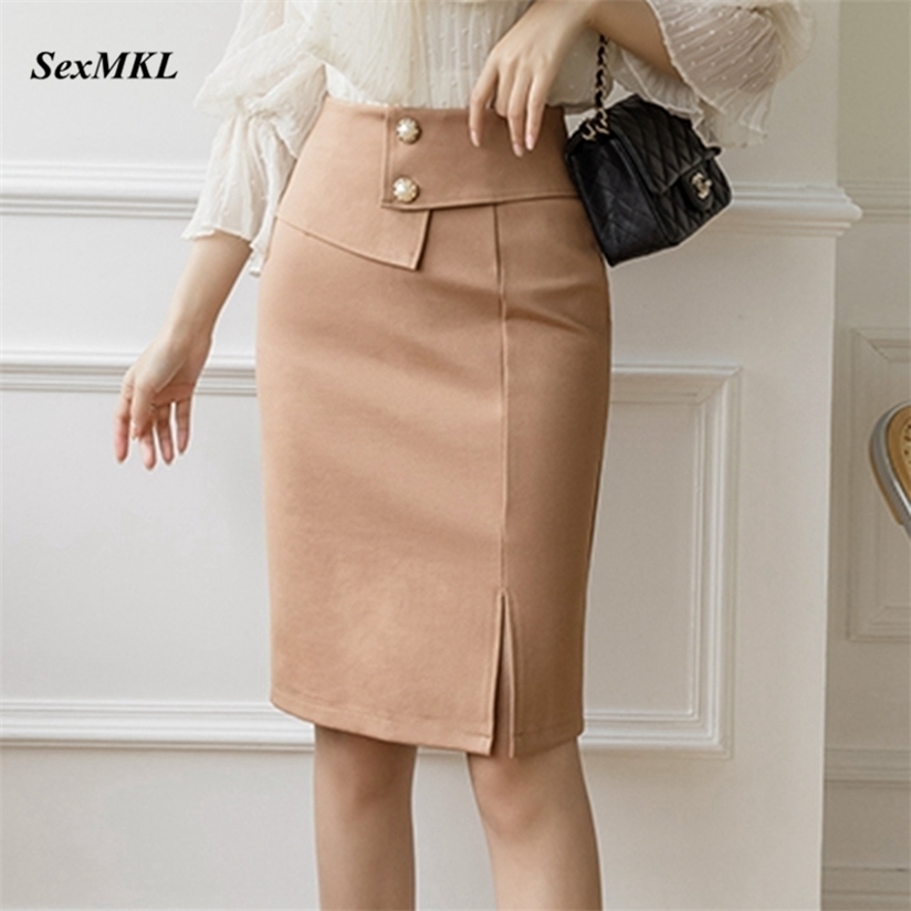 

Plus Size Pencil Black Skirt Korean Fashion Clothing Elegant High Wiast Bodycon Skirt Sexy Office Midi Mujer Faldas 220322, Red