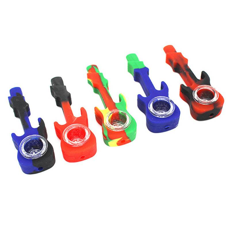 

Silicone Bong Water Pipe With Cap Bowl Cigarette Holder Tobacco Smoking Pipes For Dry Herb Twisty