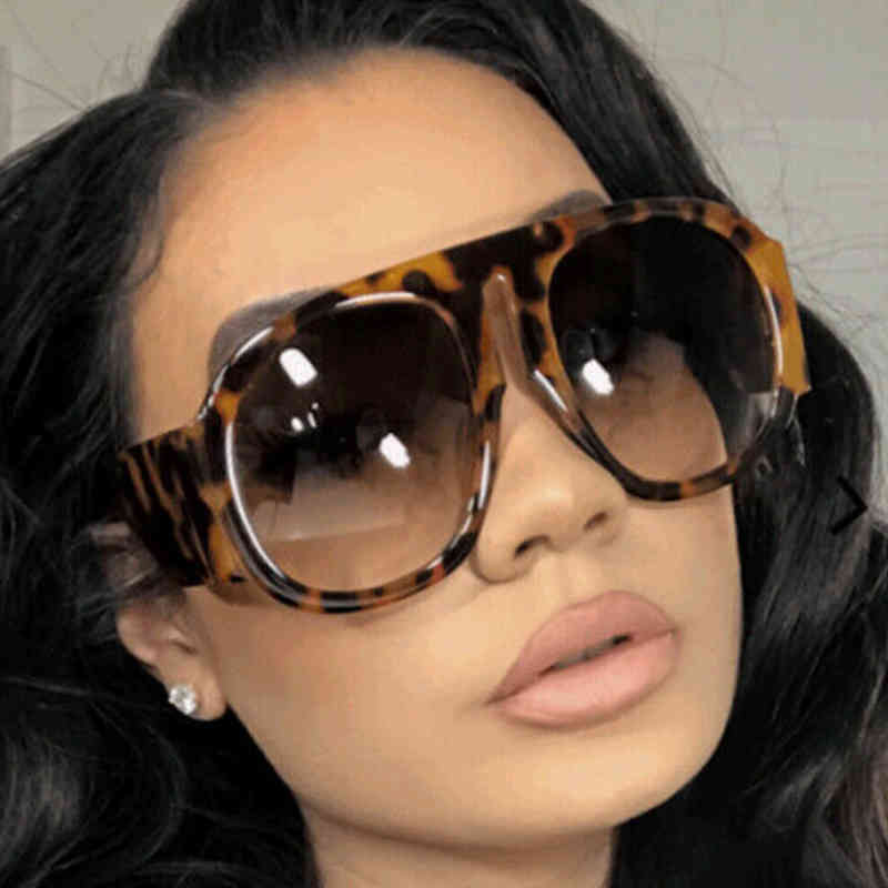 

Gradient Lens Pilot Women Sunglass Oversized Fashion Brand Large Frame Transparent Sunglass Woman 2022 Clear Shad Eyewear