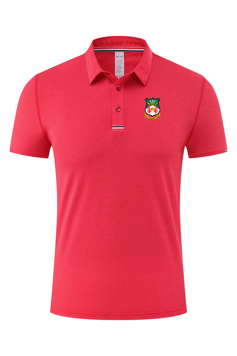 

Wrexham Football Club Men's Polos Summer Soft Fashion Design Comfortable Fast-dry Adult Soccer T shirt Short Sport Clothes, No3