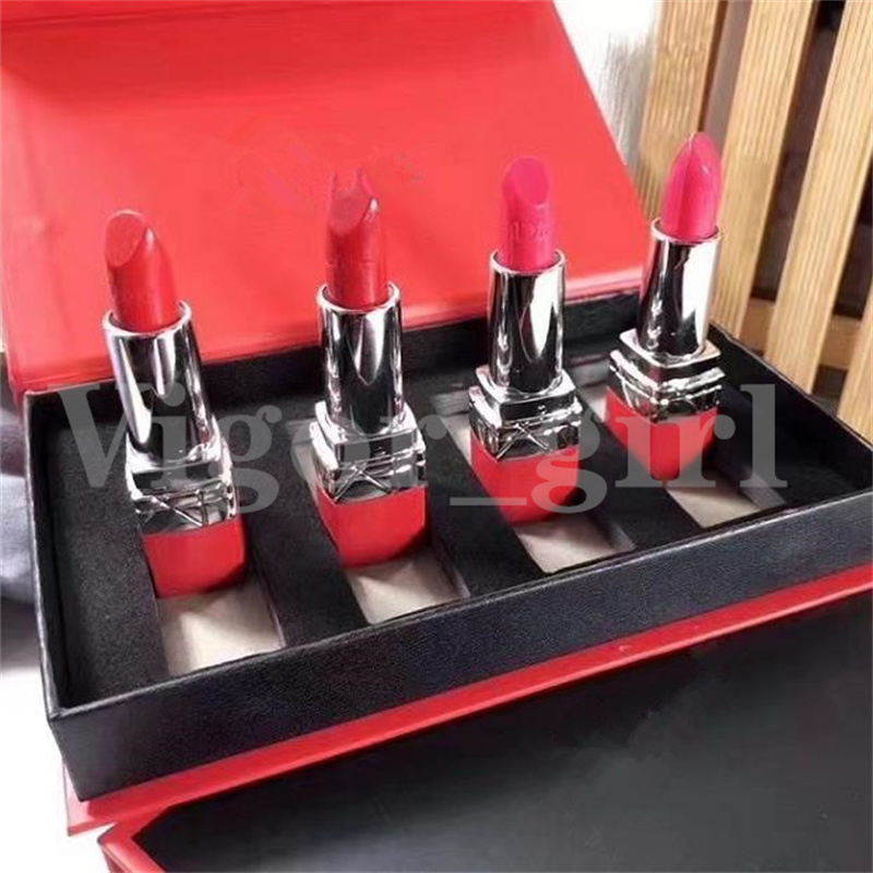 

Dropshipping Brand Lip Makeup Lipstick 4Pcs/set Matte Lipsticks 4 color Lips Sticks For Woman Female Girl Beauty Cosmetics Red Outside box, More picture contact us