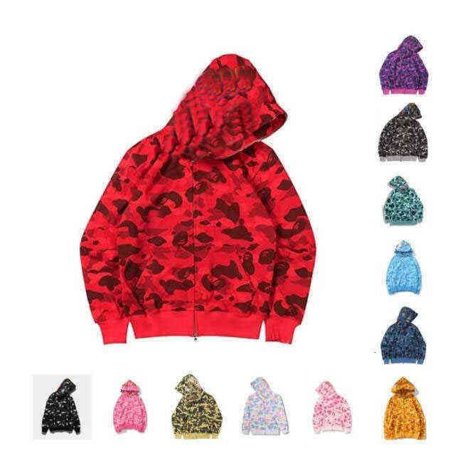 

Funny Shark Hoodies Women Men Harajuku Camouflage Zipper Sweatshirts Unisex Jacket Hip-hop Coat Ape Casual Oversized Bap HoodiePB3T, 017